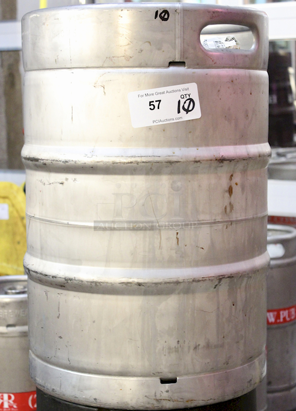 HUGE LOT!! 15.5 Gallon (1/2 Barrel) Commercial Kegs With Drop-In D System Sankey Valve. 10x Your Bid - Image 1 of 2