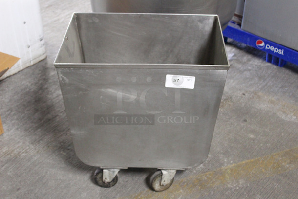Stainless Steel Flour Cart on Commercial Casters. 