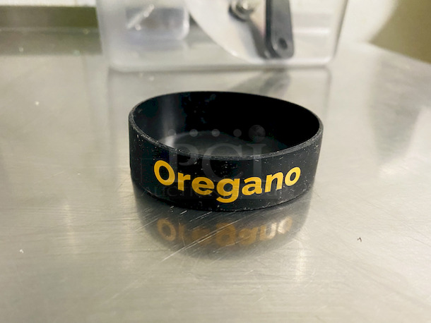 Variety of Smallware: 8qt Storage Container, Round Wheel Cutter, Sugar/Spice Container With Spoon. Rubber Oregano Label That Which Can Be Used On Multiple Containers. 

4x Your Bid.  - Image 8 of 9