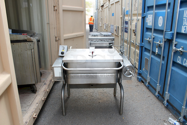 LIKE NEW! Groen Approximately 40 Gallon Tilting Braising Pan With Faucet & Hardware, Natural Gas 48x36x40