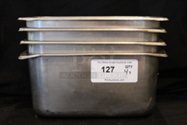 Stainless Steel 1/3 Pans, 6” Deep.
12-1/2x7x6
4x Your Bid
