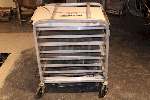 SWEET DEAL! Channel 430A 8 Pan Aluminum End Load Undercounter Sheet / Bun Pan Rack - Assembled, On Commercial Casters + Package Of ProPan Quilon-Coated Grease Pan Liners For Full Size Pans - Image 6 of 6
