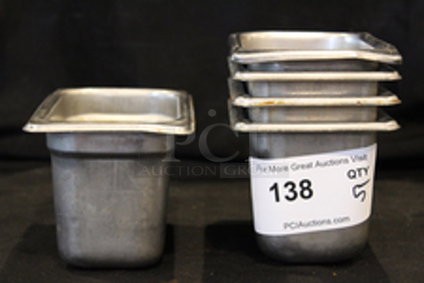 Vollrath Stainless 1/9 Pans, 4” Deep
4-1/4x6-1/4x4
5x Your Bid
 - Image 1 of 5
