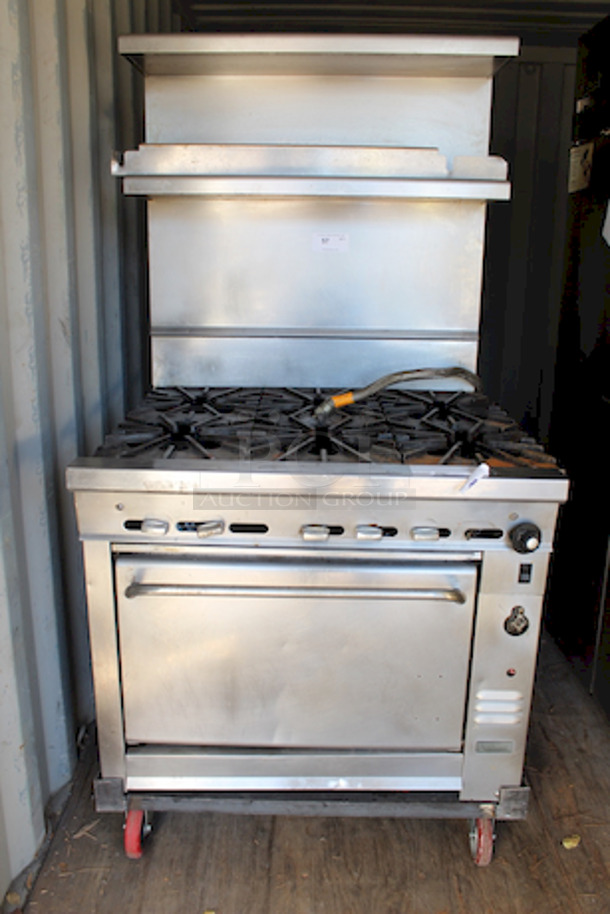 AWESOME! Montague Vectaire Convection Combination (2) Burner Griddle Top With (4) Burner Range and Convection Oven Base On Commercial Casters 35x36-1/2x60.  - Image 2 of 6