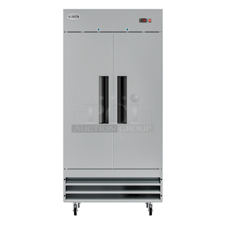BRAND NEW. NO DEFECTS! Koolmore RIR-2D-SS35C 39 In. Commercial Stainless Steel 2-Door Reach-In Refrigerator, 35 Cu. TESTED! WORKS & LOOKS PERFECT! 