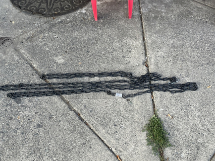 (2) Plastic Chains, Black, (1) Long & (1) Short