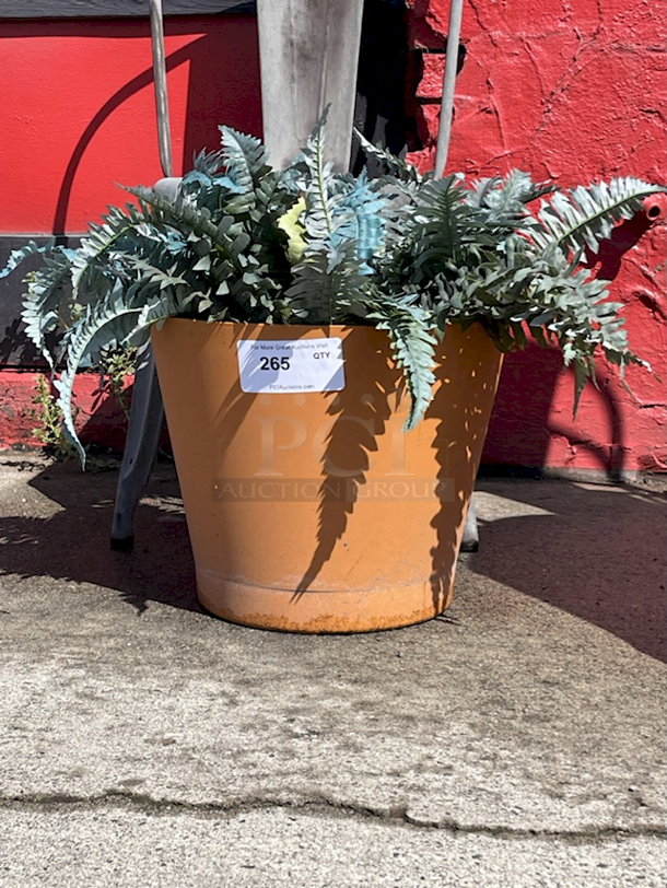 LARGE! Ceramic Potter With Artificial Plants - Image 2 of 2