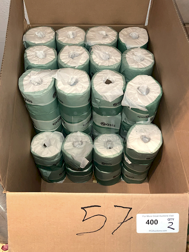 2 Cases of 2-Ply Bathroom Tissue - Virgin Paper. 57 Rolls In Total. 2x Your Bid - Image 2 of 3