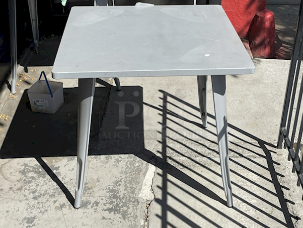 Outdoor 4 Seater Metal Table, Gray. - Image 3 of 7