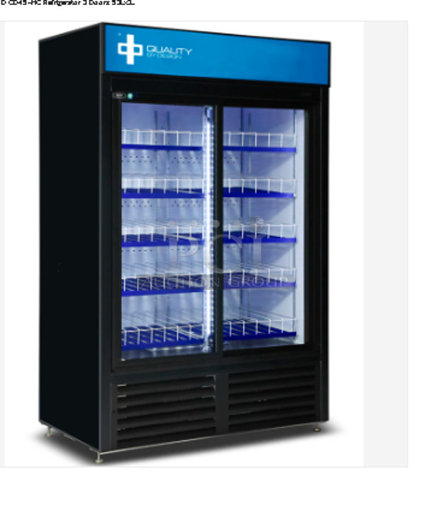 Excellent Condition QBD CD45-HC Two Sliding Glass Door Refrigerator 115 Volt Tested and Working! - Image 4 of 4