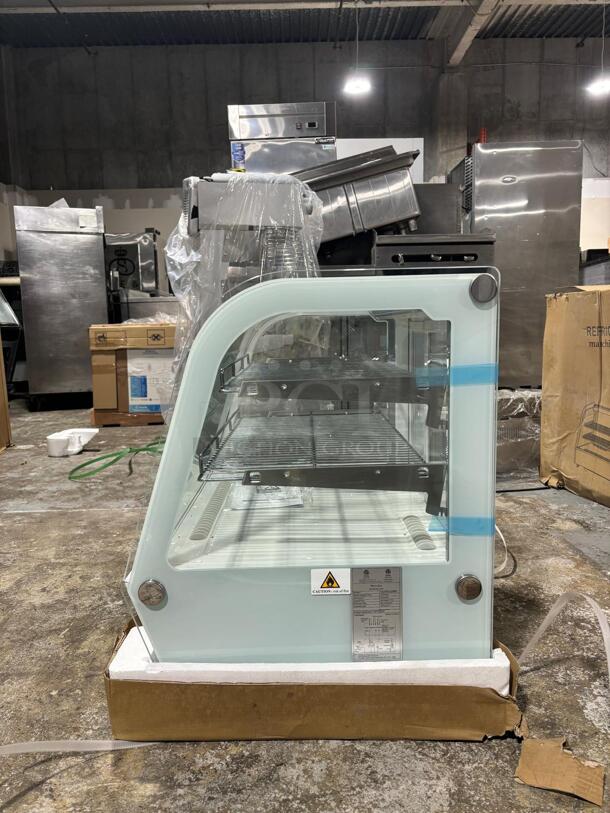 Brand New Marchia MDC121-W 28" White Countertop Refrigerated Curved Glass Bakery Display Case with LED Lighting
 - Image 4 of 4