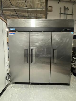 Turbo Air M3 Series 78" 3 Door Stainless Steel Reach-In Refrigerator

