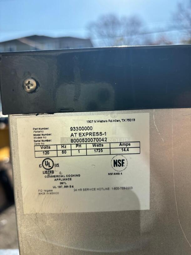 APW AT EXPRESS Conveyor Toaster - 300 Slices/hr w/ 1 1/2" Product Opening, 120v
 - Image 4 of 5