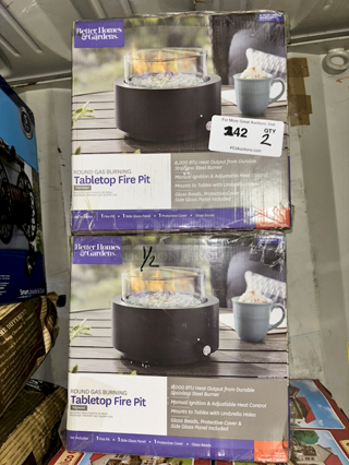 Better Homes & Gardens Tremont Round Gas Burning Tabletop Fire Pits. 2x Your Bid