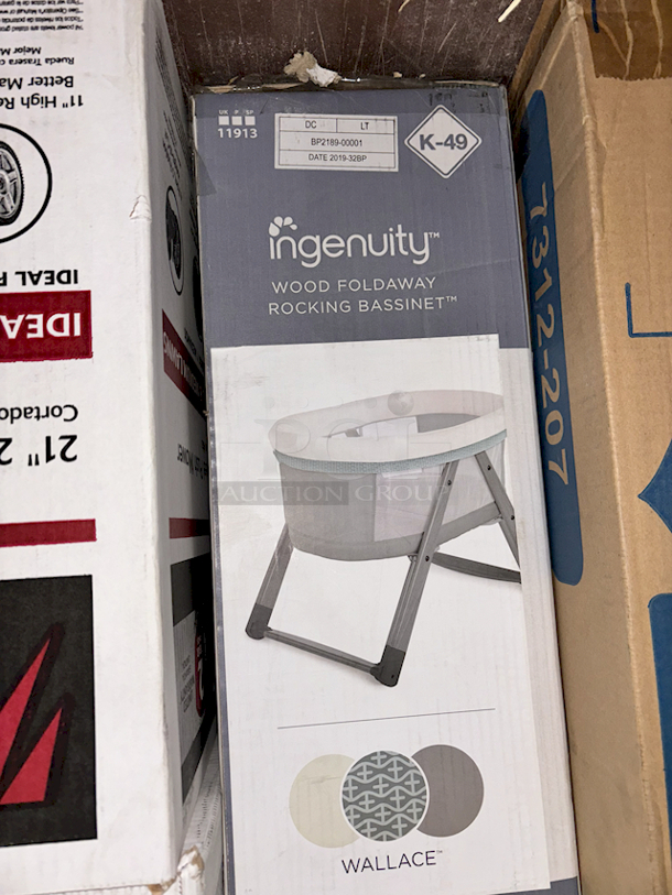 NEW!! Ingenuity Foldaway Rocking Wood Bassinet Portable Folding Rocking Bassinet - Wallace. 37" x 23-1/4" x 28 - Image 9 of 10