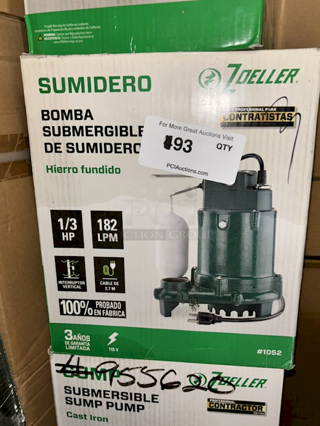 ZOELLER Submersible Sump Pump
Cast Iron - Professional Contractor Series, 1/3 Hp, 48 GPM, 115 Volt