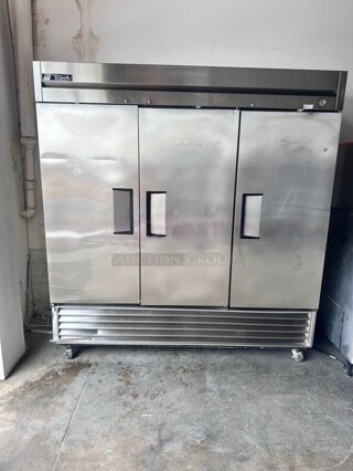 True T-72F-HC 78 inch Three Section Reach In Freezer, (3) Solid Doors, 115v
