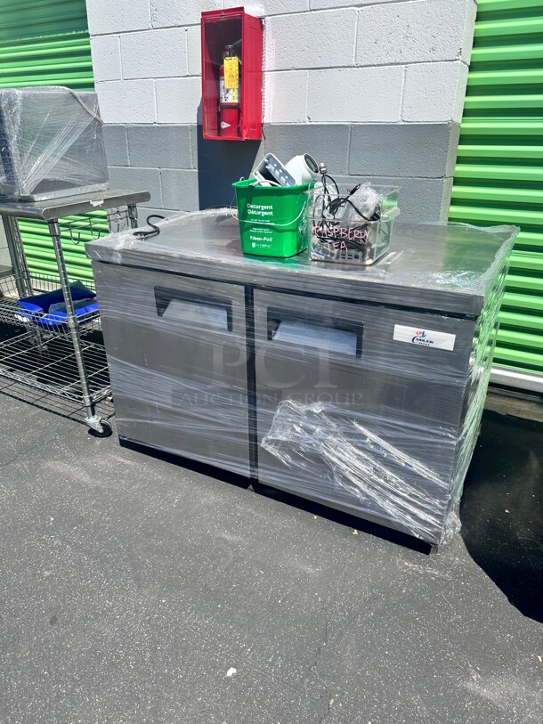 One Year Old Cooler Depot UUC-48R-HC 48 inch Two Door Undercounter Refrigerator 115 Volt - Image 3 of 6