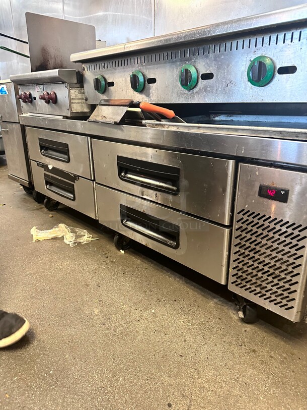 Working Norlake NLCB72 AdvantEDGE Refrigerated Chef Base 72 inch Wide 115 Volt - Image 5 of 5