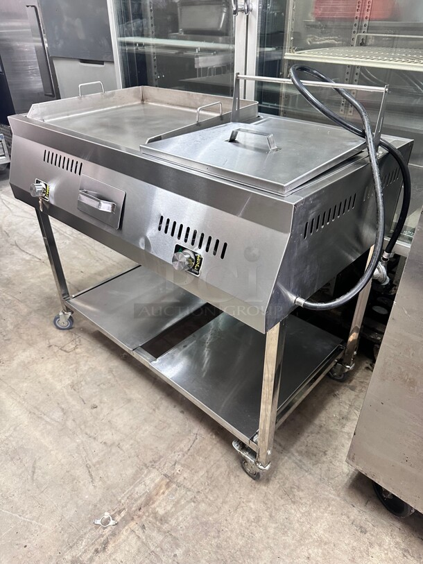 Like New Portable Commercial Propane griddle and Steamer Tested and Working! - Image 4 of 9