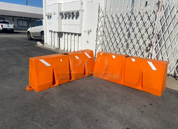 Uline Commercial Traffic Barrier - 60 x 16 x 24 Inch NSF Orange Color Great For Parking Control - Image 3 of 6