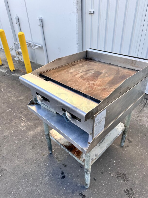 Radiance TAMG-24 24 inch Commercial Gas Flat Griddle Counter Top Manual Controls Working - Image 1 of 8