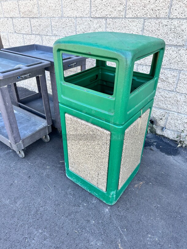 Commercial Street Green Large Trash Container - Image 2 of 6