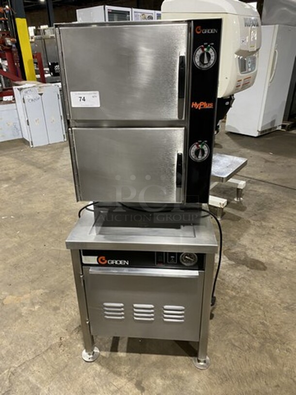 Groen Commercial Natural Gas-Powered Dual Cabinet Steamer! All Stainless Steel! On Legs! Model: HY-6SG