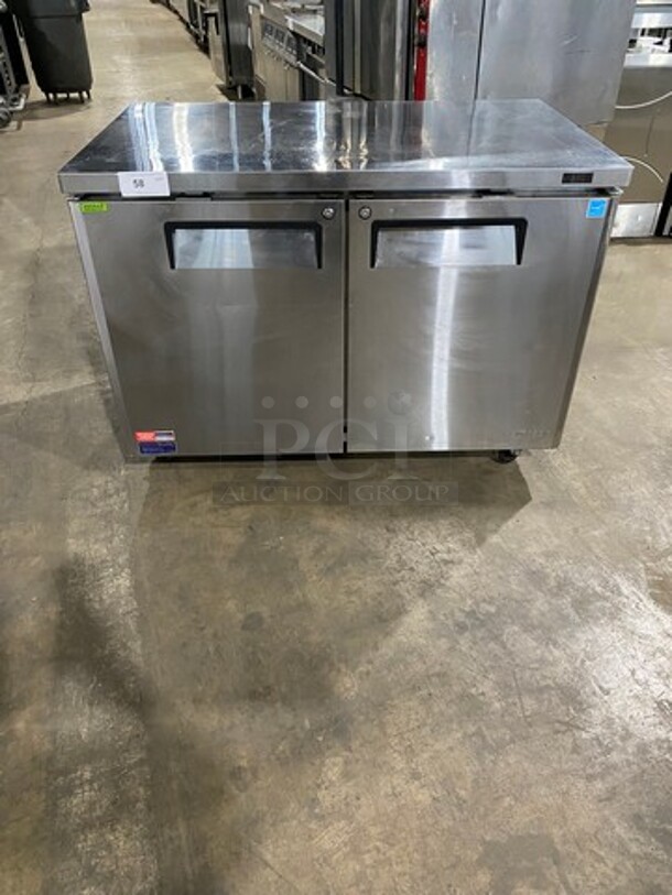 Turbo Air Commercial 2 Door Lowboy/Worktop Freezer! All Stainless Steel! On Casters! Model: MUF48N SN: H2KMU4FEY1484 115V 60HZ 1 Phase - Image 1 of 6