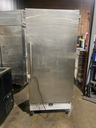 Kelvinator Commercial Single Door Reach In Cooler! Poly Coated Racks! All Stainless Steel! On Casters! Model: KCBM180RQYA SN: WA60102481 115V