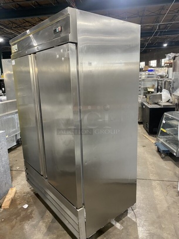 Nice! Avantco 2 Door Stainless Steel Reach In Freezer! With Poly Coated Racks! Model 178SS2FHC Serial 6715170419010312! 115V1 Phase! Working When Removed! On Casters! - Image 2 of 9