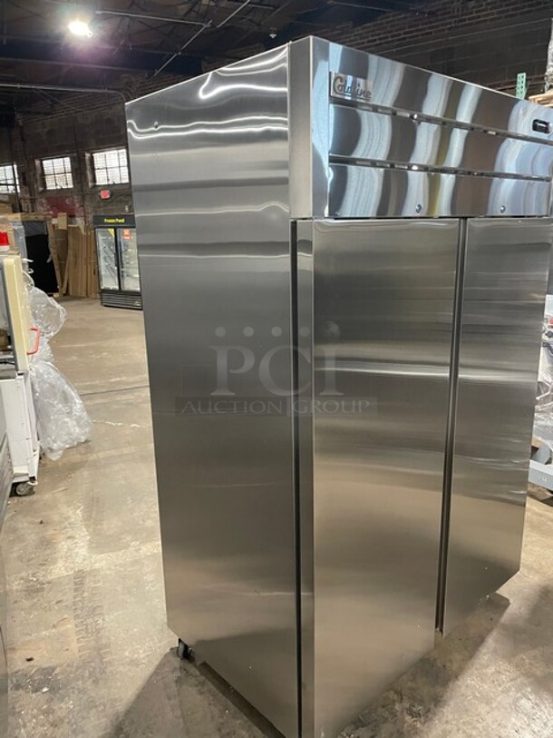 WOW! NEW! Scratch-N-Dent! Cold Line Commercial 2 Door Reach In Refrigerator! All Stainless Steel! With Poly Coated Racks! On Casters! 115V! Model: C-2RR-TM SN: 186102600! - Image 2 of 9