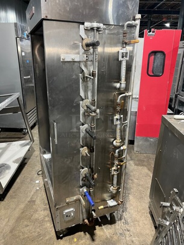 WOW! Attias Commercial Natural Gas Powered 7 Skewer Chicken Rotisserie Machine! All Stainless Steel! On Casters! - Image 9 of 10