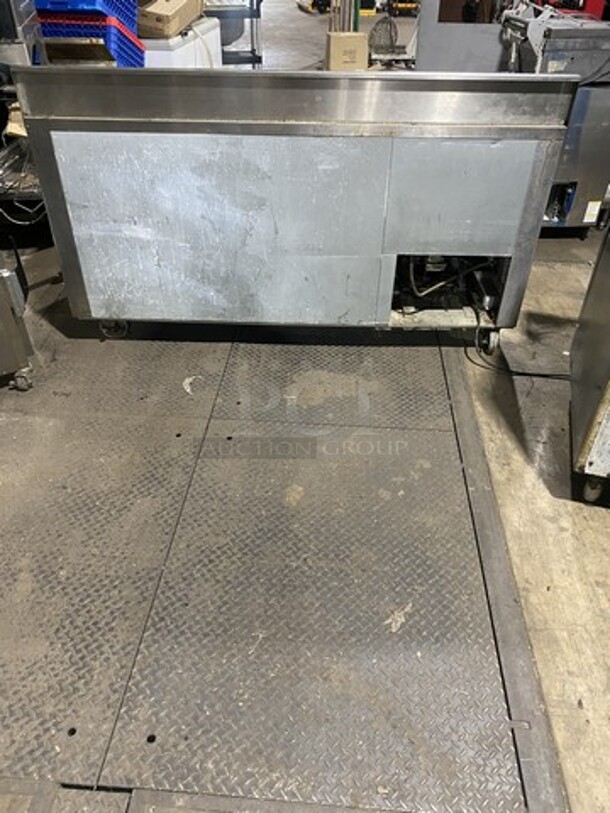 Custom Cool Refrigerated Lowboy/Worktop Cooler! With Raised Back Splash! All Stainless Steel! With 3 Door Cold Storage Underneath! 115V 1Phase! On Casters!  - Image 3 of 10