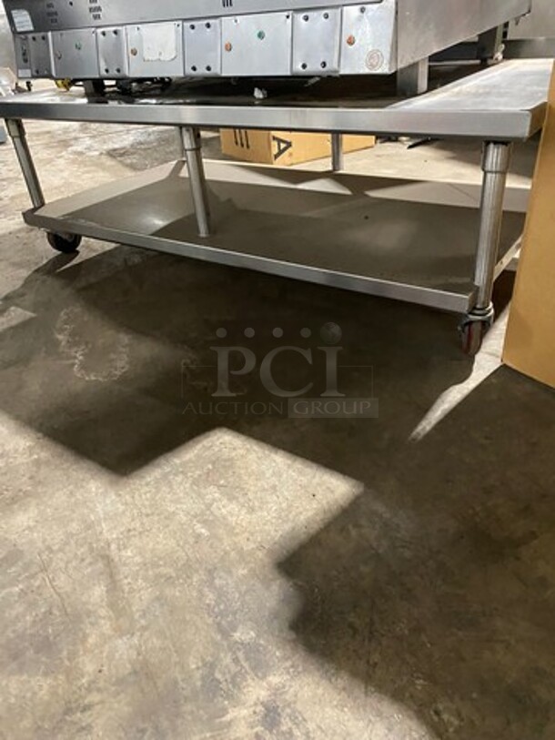 Garland Commercial Countertop Gas Powered Flat Griddle! With Back And Side Splashes! On Equipment Stand! With Storage Space Underneath! All Stainless Steel! On Casters! - Image 7 of 8