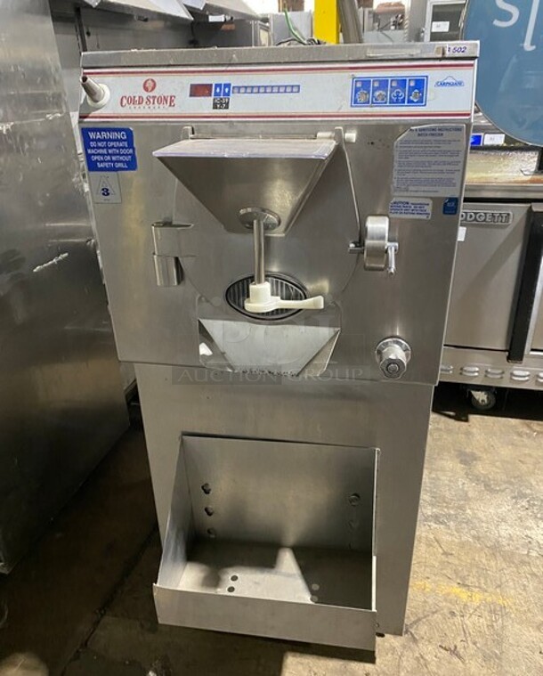 Carpigiani Stainless Steel Commercial Floor Style Batch Freezer on Commercial Casters! Working When Removed! Model LB502 SN: F2K1706 208/230V 3PH