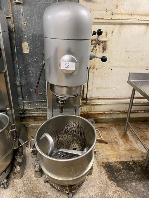 Hobart 80qt Commercial Floor Style Planetary Dough Mixer w/ Stainless Steel Mixing Bowl! Working When Removed! MODEL 8802 SN:11302489 200V   - Image 1 of 8