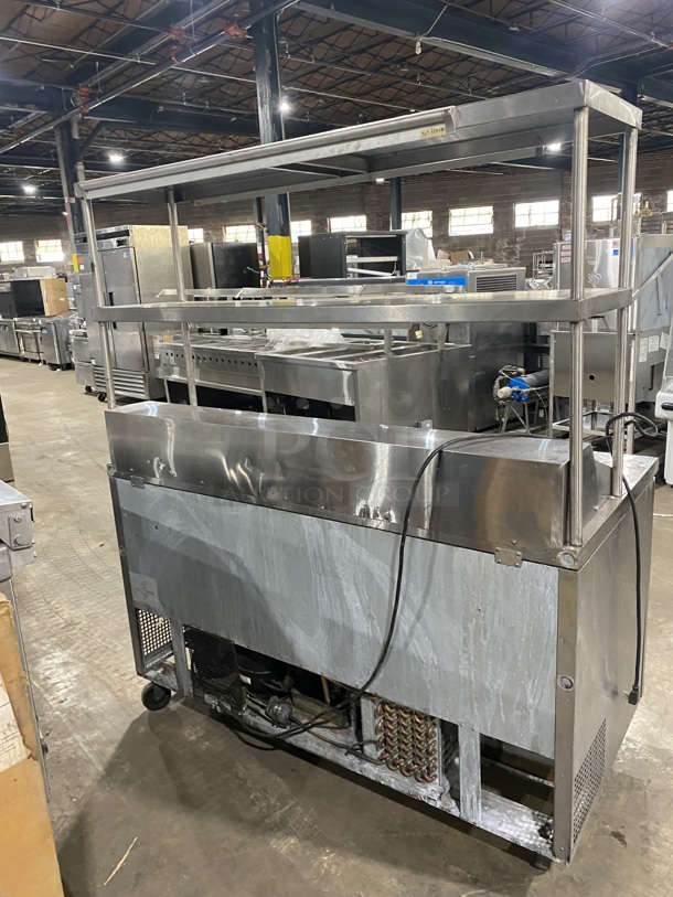 Turbo Air Stainless Steel Commercial Sandwich/Salad Refrigerated Prep Table! Eletric Powered! On Casters! With Double Over Head Shelf! MODEL TST-60SD 115V - Image 4 of 11