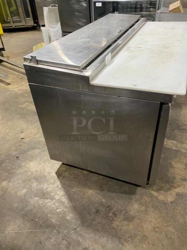 Continental Commercial Refrigerated Mega Top Pizza Prep Table! With Commercial Cutting Board! With 3 Door Storage Space Underneath! All Stainless Steel! On Casters! Model: CPA60 SN: 15161713 115V 60HZ 1 Phase - Image 2 of 10