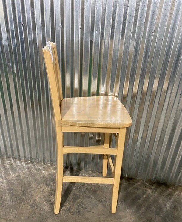 NICE! BRAND NEW! Beechwood Bar Stool!  In Natural! 2x Your Bid! - Image 4 of 7