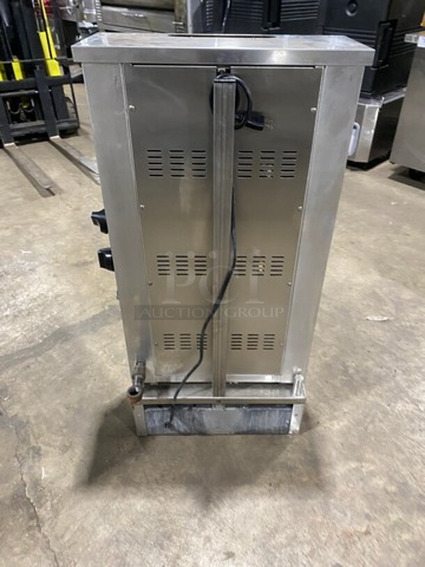 Attias Natural Gas Powered Countertop 4 Burner Gyro Machine! All Stainless Steel! On Small Legs! Model: GRY-4 SN: 061955 - Image 3 of 10