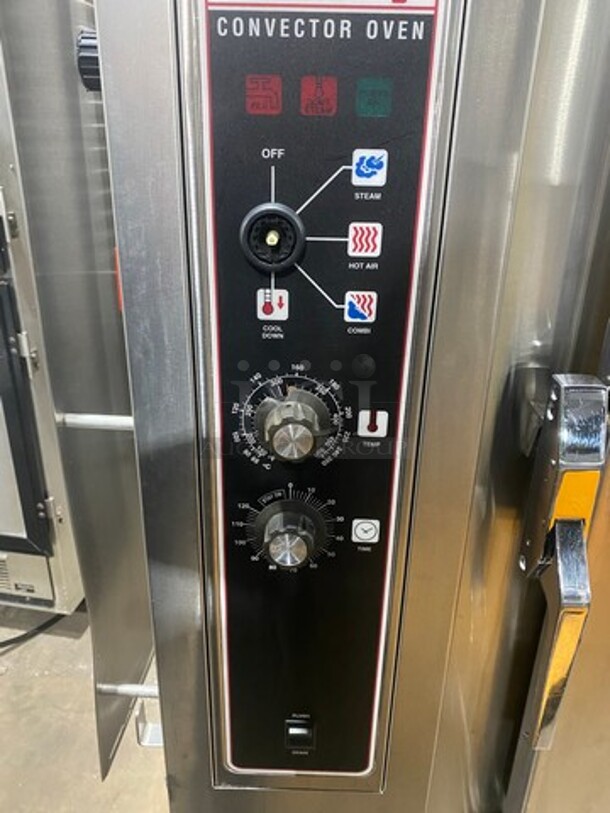 WOW! Market Forge Commercial Electric Powered Combi Oven Steamer! With Pan Rack Storage Space Underneath! All Stainless Steel! On Legs! WORKING WHEN REMOVED! Model: MFC101SAA SN: 112097HD051S 208V 60HZ 1 Phase - Image 7 of 9