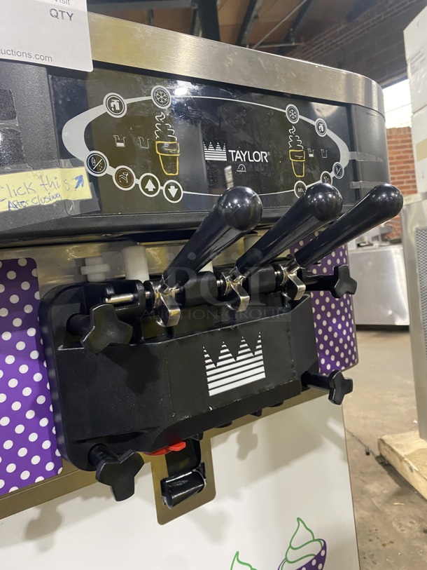 Nice! TAYLOR CROWN Commercial 3 Handle Soft Serve Ice Cream Machine! All Stainless Steel! On Casters! Model C723-33 Serial M2088206 208-230V/60Hz/3 Phase - Image 6 of 8