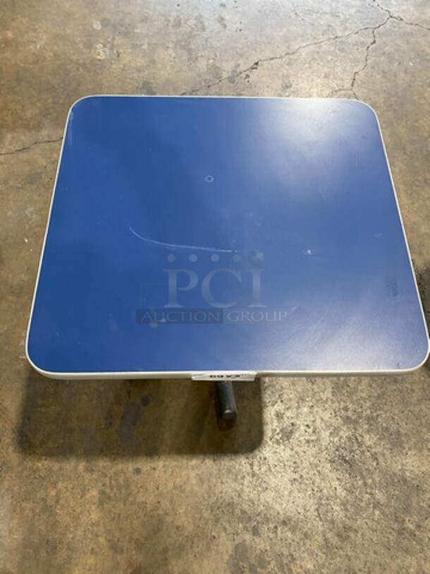 Blue Top Square Table! With Black Metal Body! 3x Your Bid! - Image 5 of 7