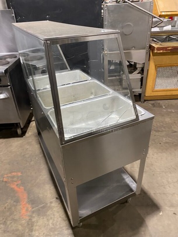 BK Resources Commercial Electric Powered 3 Well Steam Table! With Sneeze Guard! With Storage Space Underneath! All Stainless Steel! On Legs! Model: STE3120 120V 60HZ 1 Phase - Image 2 of 9