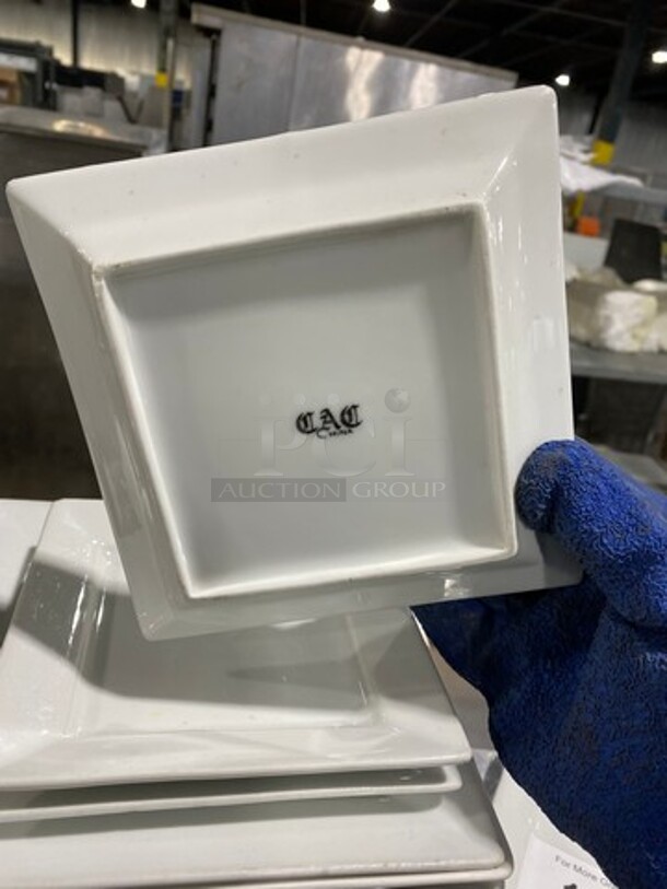 DAD White Ceramic Assorted Size Square Serving Plates! 16x Your Bid! - Image 4 of 7