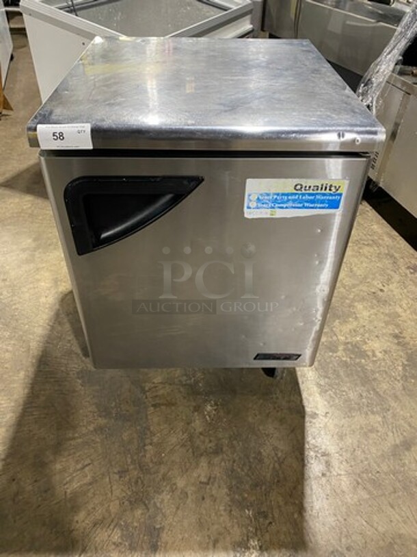 Turbo Air Refrigerated Single Door Lowboy/Worktop Cooler! All Stainless Steel! On Casters! Model: TUR28SD 115V - Image 1 of 7