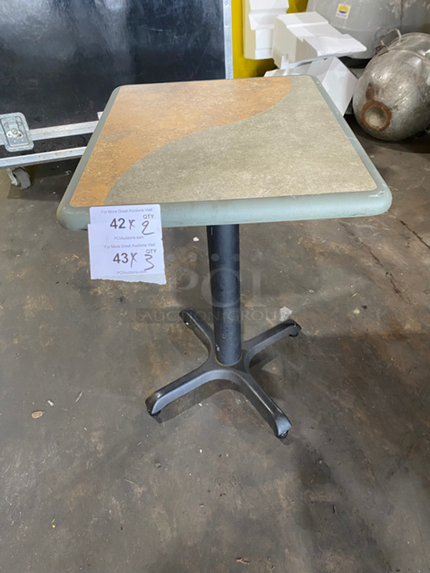 Square Subway Tables! With Black Metal Base! 3x Your Bid!