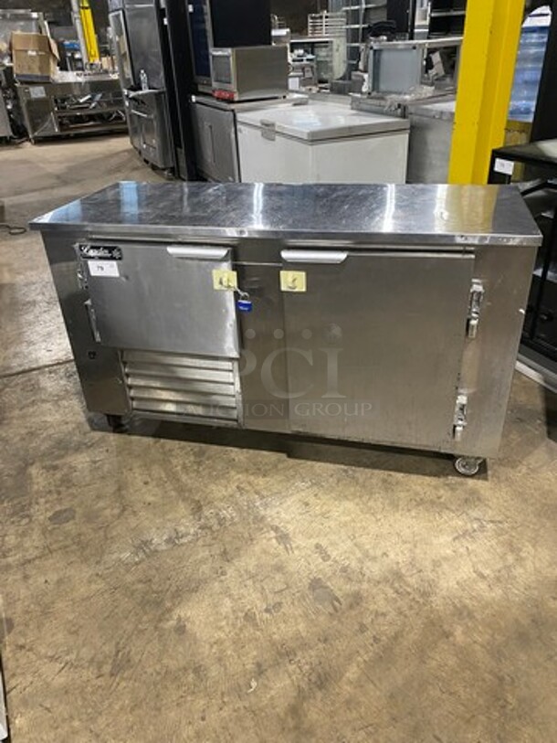 2014 Leader Commercial 2 Door Lowboy Cooler! With Poly Coated Rack! All Stainless Steel! On Casters! Model: LB48SC SN: PX05M3104A 115V 60HZ 1 Phase