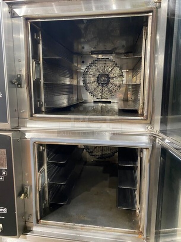 SUPER! Belshaw Adamatic Commercial Electric Powered Double Deck Combi Oven! With View Through Doors! With Pan Racks Underneath! All Stainless Steel! On Casters! 2x Your Bid Makes One Unit! Model: FG189UZ84 SN: 2000003710FA032620 208/220V 60HZ 3 Phase - Image 5 of 9